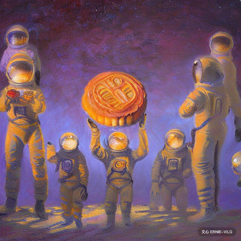 一群痴情的宇航员团圆，吃月饼，悬浮在土星环上